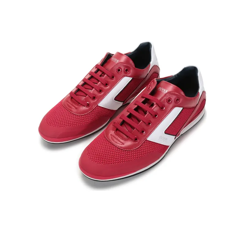 HUGO BOSS Casual Shoes Men Low-Top White/Red-2