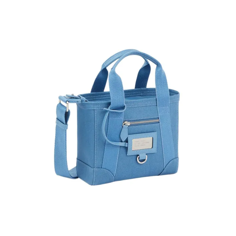 KENZO Canvas With Leather Tote Bag Shopping Bag Portable One Shoulder Canvas Bag Crossbody Bag Mini Unisex Blue-1