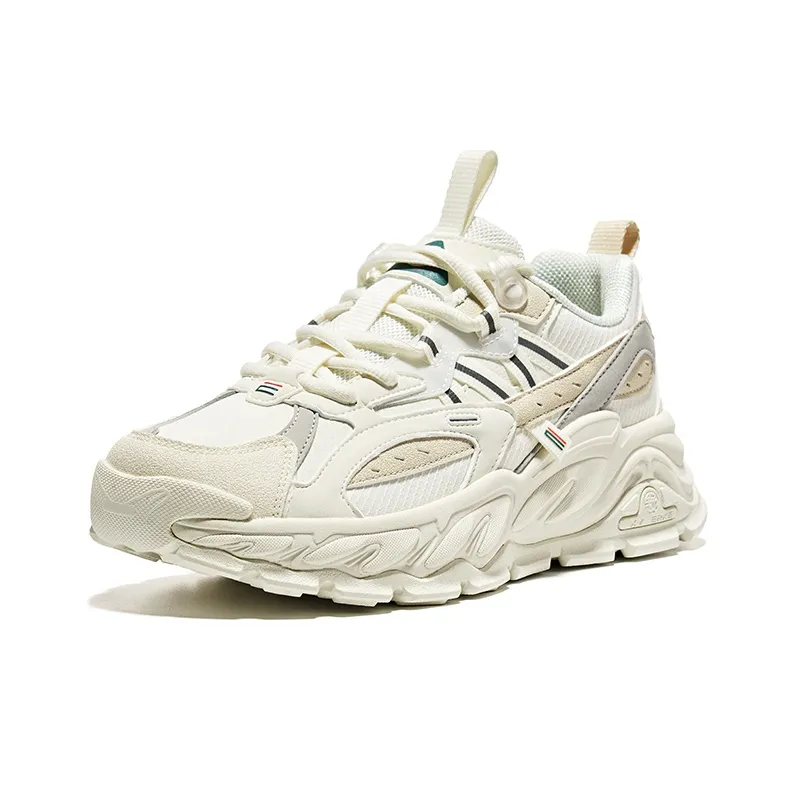 Erke Cushioning Anti-Slip And Wear-Resistant Low-Top Running Shoes Women's Ivory Warm Linen-2