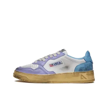 AUTRY Medalist Super Vintage Low Leather Sneakers 'White Purple Blue' Women's