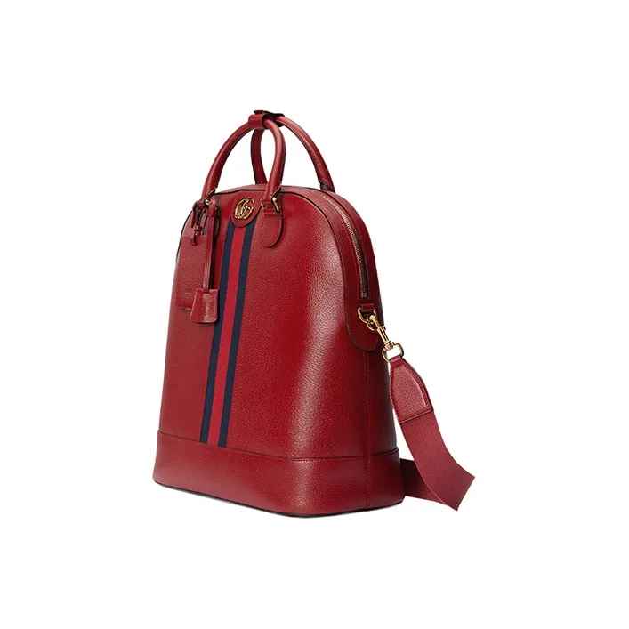 GUCCI Canvas With Leather Travel Bag Portable Crossbody Bag Shoulder Bag Small Size Men's Red-1