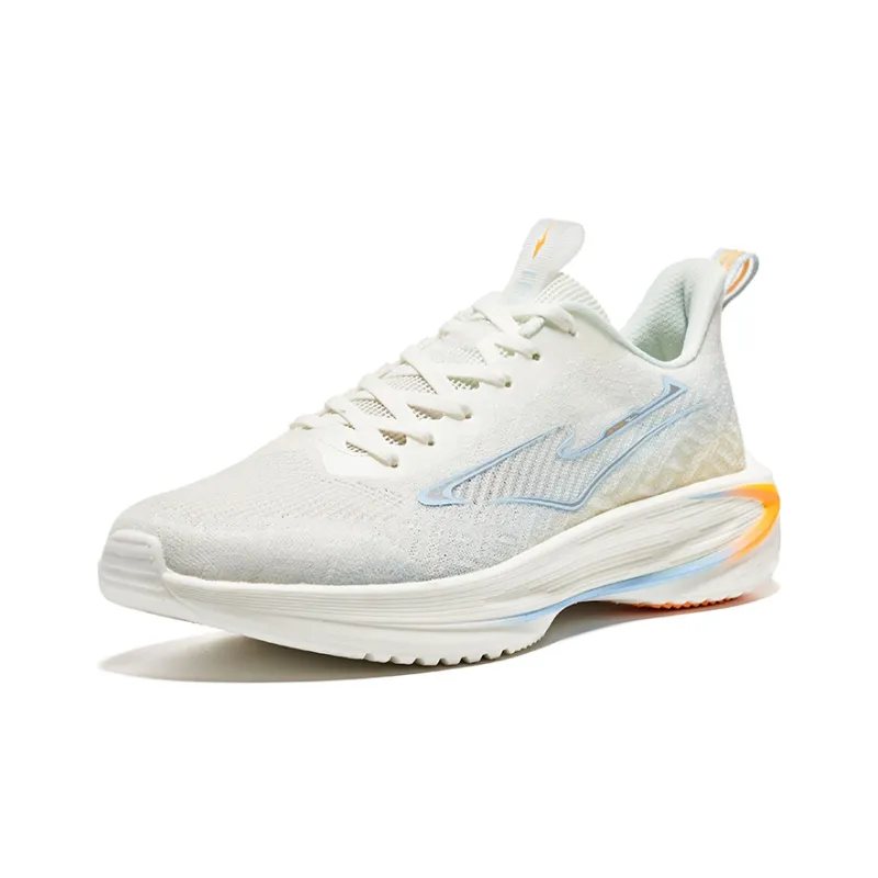 Erke Light Cloud Running Shoes Men Low Top Microcrystal White/Apricot Orange-2