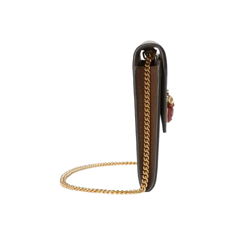 GUCCI Canvas Shoulder Bag Crossbody Bag Wallet Mini Women's Brown-3
