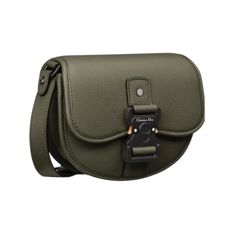 DIOR Grained Calfskin Messenger Bag Shoulder Bag Crossbody Bag Mini Men's Olive Green-2