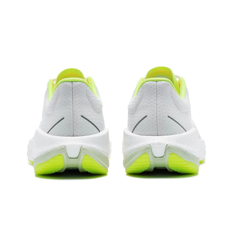 LiNing Cushioned Slip Resistant Abrasion Resistant Low Top Casual Running Shoes Men's White Green Red-3
