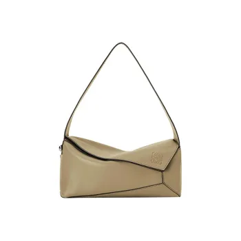 LOEWE Puzzle Hobo Calfskin One Shoulder Handbags Regular Women's Korean Thistle Green