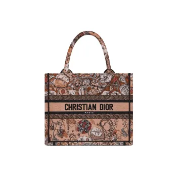 DIOR BookTote Embroidery Tote Bag, Shopping Bag, Handbag Trumpets Women's Pink