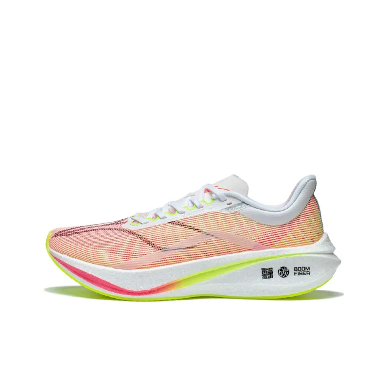LiNing Feidian 3 Challenger Cushioning Anti-Slip And Wear-Resistant Low-Top Running Shoes Women's Pink White-0