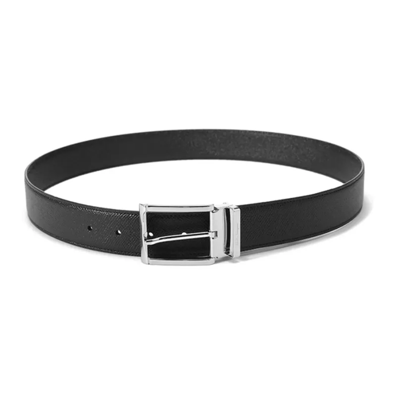 FERRAGAMO Casual Minimalist Style Pin Buckle Belt Men's Black-1
