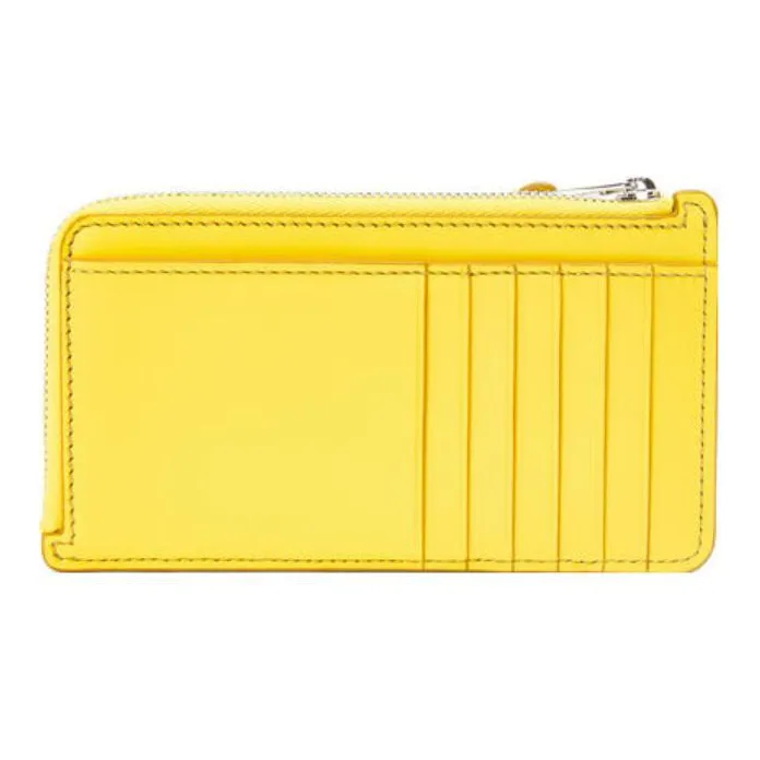 LOEWE Puzzle Smooth Cow Leather Card Holder Wallet Men's Yellow-2
