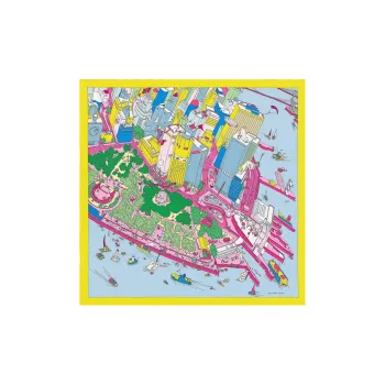 HERMES Silk Scarf Women's Orange/Pink