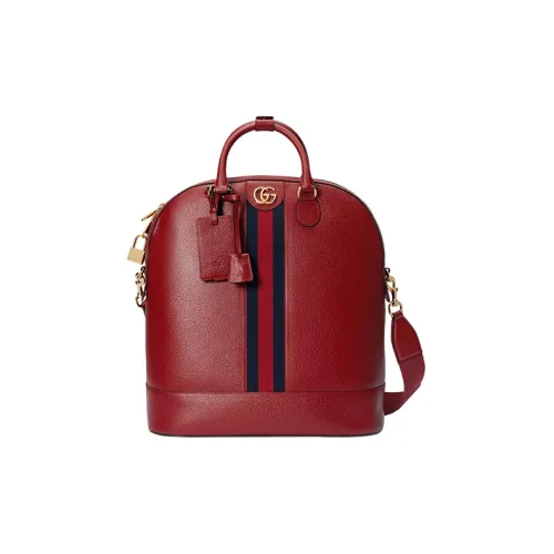 GUCCI Canvas With Leather Travel Bag Portable Crossbody Bag Shoulder Bag Small Size Men's Red