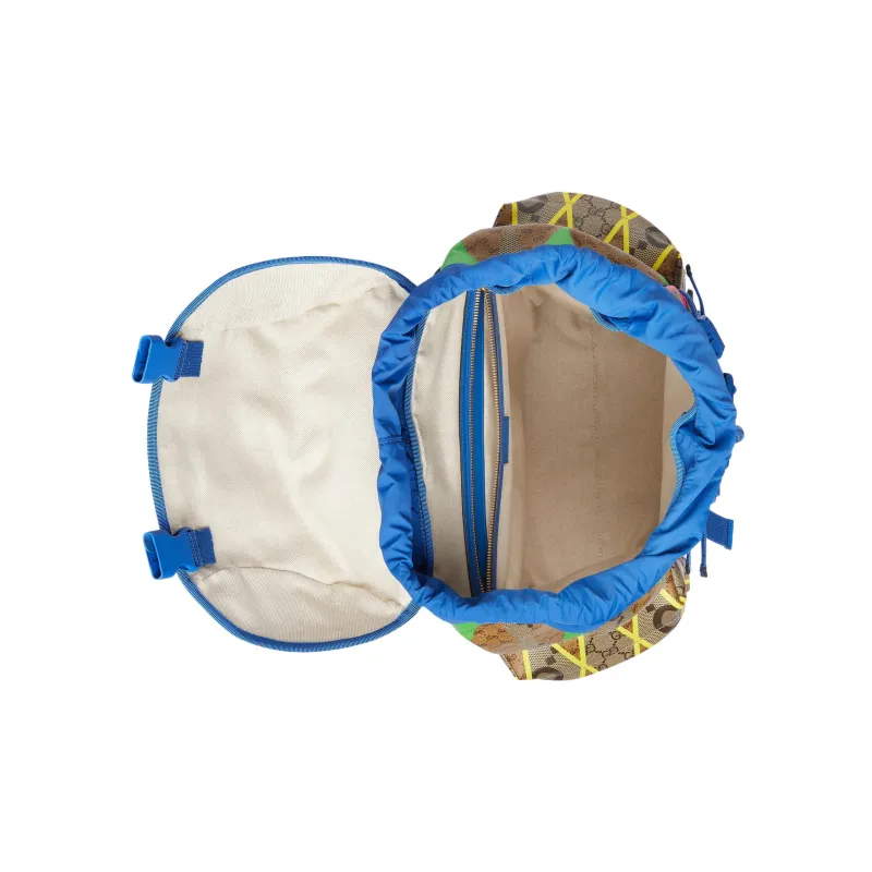 GUCCI Canvas Backpack Men's Ebony & Multicolor-5