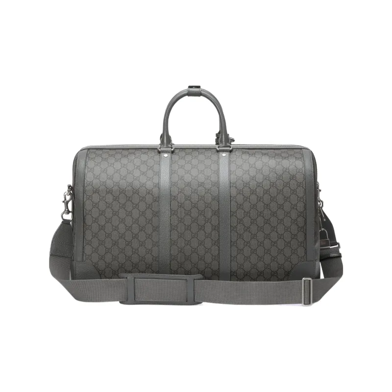 GUCCI Ophidia Canvas With Leather Trim Shoulder Bag Crossbody Bag Handbag Travel Bag Large Size Men's Gray-1
