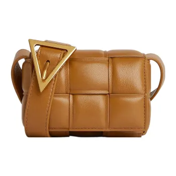 Bottega Veneta CASSETTE Sheepskin Shoulder Bag Crossbody Bag Women's Camel