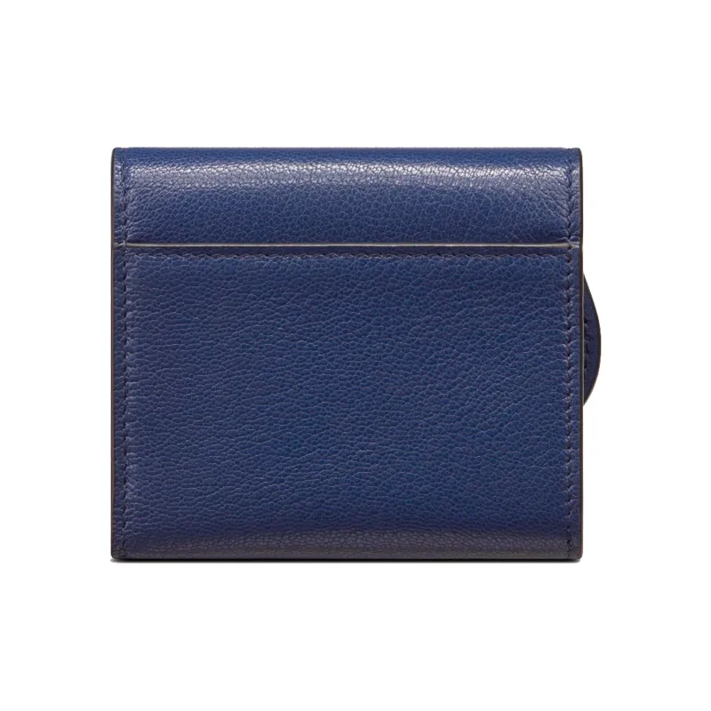 DIOR Saddle Sheepskin Wallet Women's Blue-2