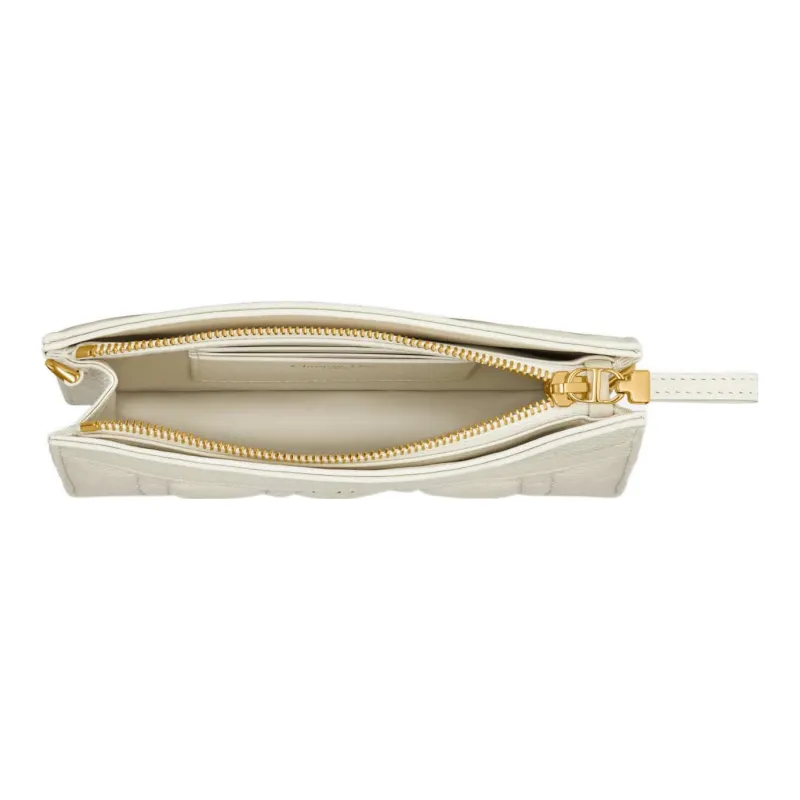 DIOR Caro Soft Cow Leather One Shoulder Crossbody Clutches Regular Women's White-4