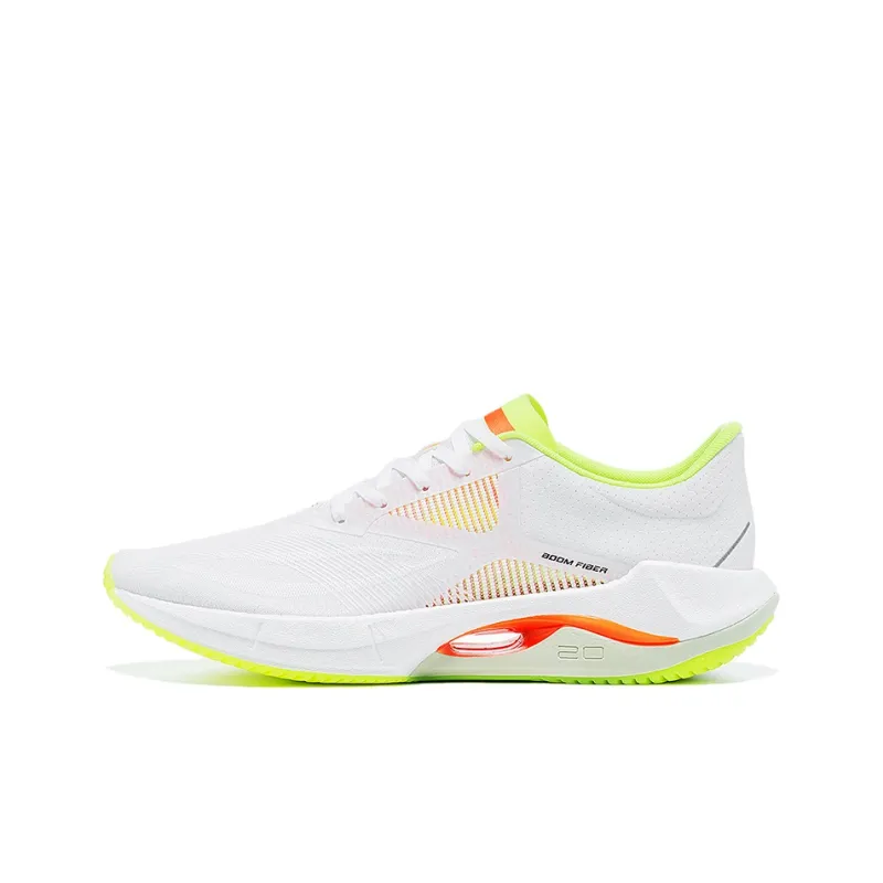 LiNing Cushioned Slip Resistant Abrasion Resistant Low Top Casual Running Shoes Men's White Green Red-0
