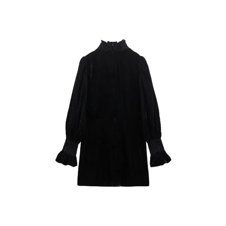 ZARA Long-Sleeved Dresses Women's Black-1