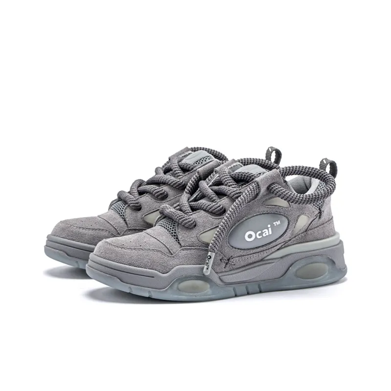 Ocai 001 RETRO Skateboard Shoes Unisex Suede Gray-1