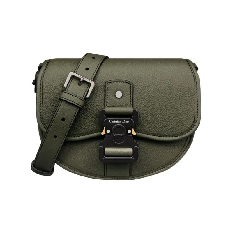 DIOR Grained Calfskin Messenger Bag Shoulder Bag Crossbody Bag Mini Men's Olive Green-0