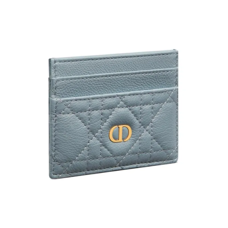 DIOR Soft Calfskin Card Holder Card Holder Women's Blue-1