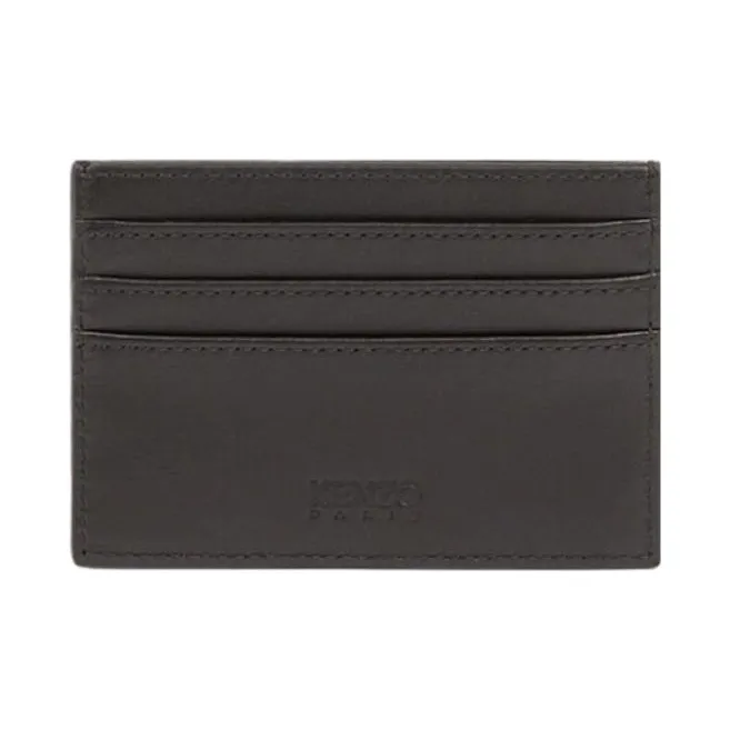 KENZO Cow Leather Card Holder Unisex Black-1