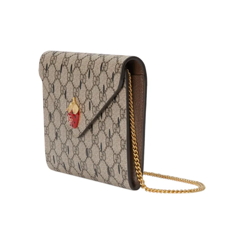 GUCCI Canvas Shoulder Bag Crossbody Bag Wallet Mini Women's Brown-1