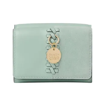 See By Chloe Tilda Suede Smooth Cow Leather Wallet Mini Women's Mint Green