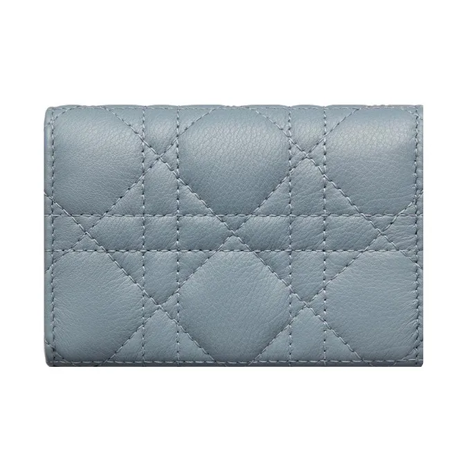 DIOR Calfskin Wallet Extra Small Women's Blue-2