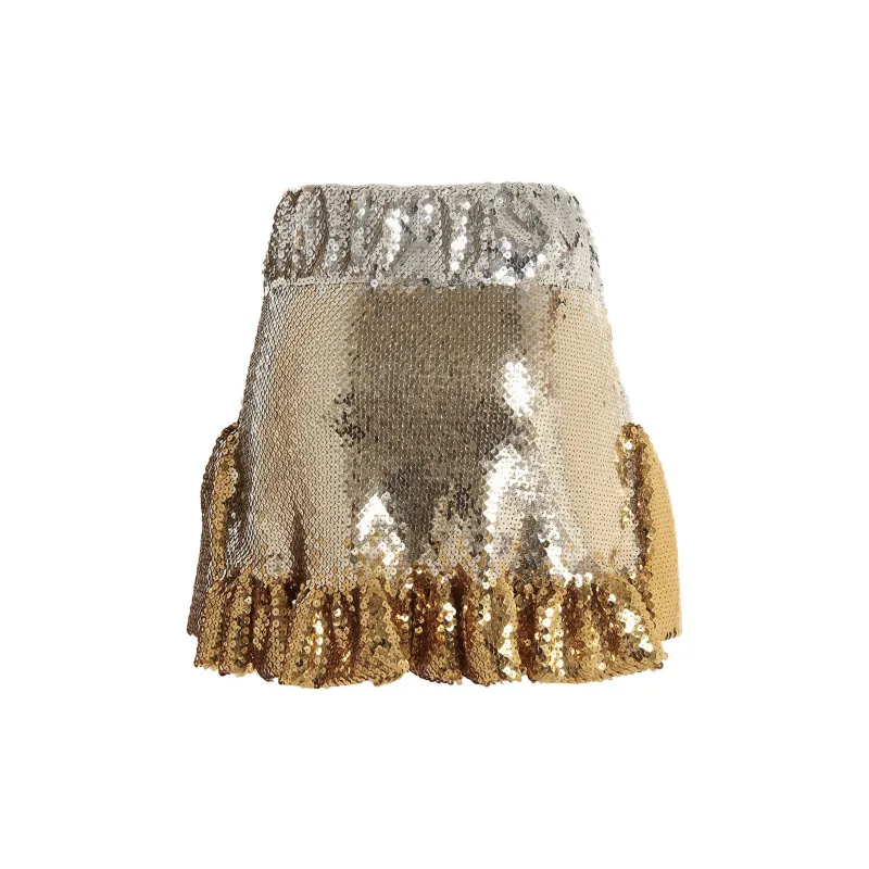 Paco Rabanne Ruffled Paillette Embellished Mini Skirt-1