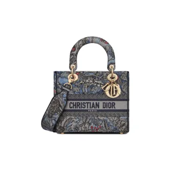 DIOR Lady Dior Denim Daisie Bag Shoulder Bag Crossbody Bag Handbag Medium Size Women's Multicolor