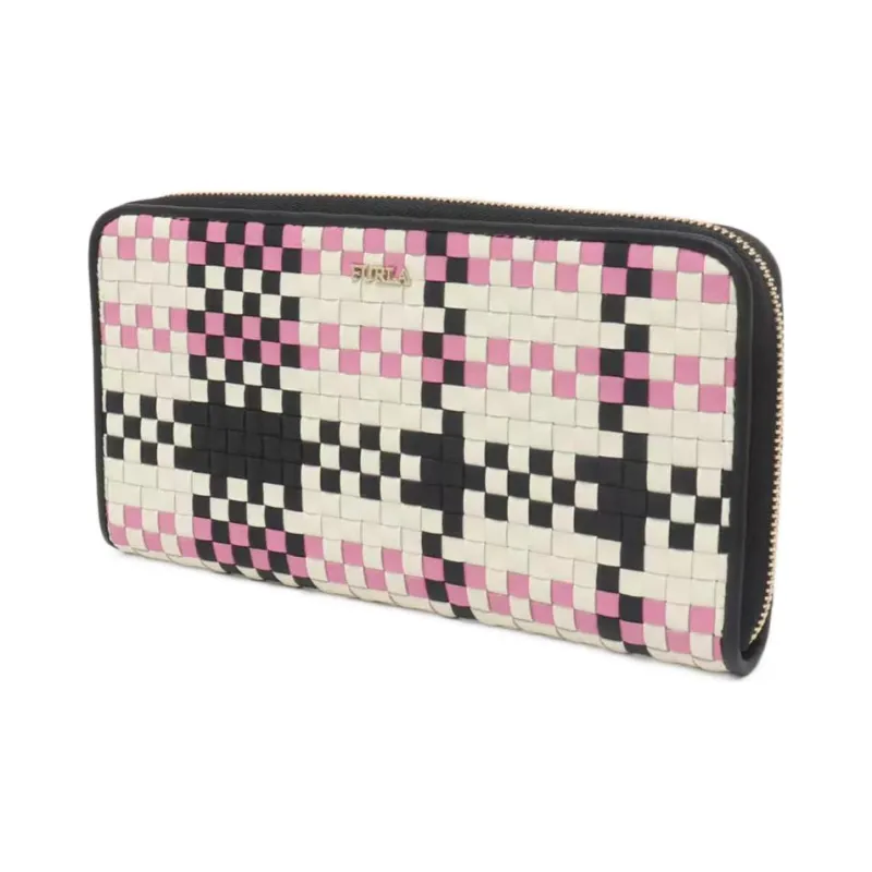 Furla Delicate Calfskin Wallet Women's White Black Pink-2