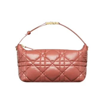 DIOR Travel Cow Leather Portable Clutch Medium Size Women's Red