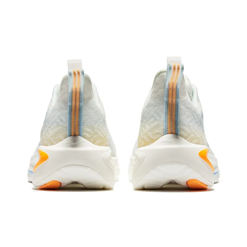 Erke Light Cloud Running Shoes Men Low Top Microcrystal White/Apricot Orange-3