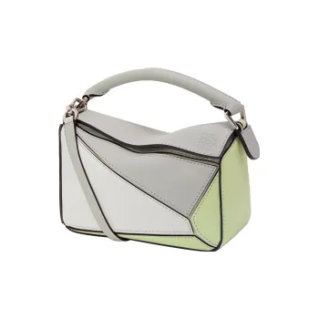 LOEWE Puzzle Cow Leather Puzzle Bag Handbag Shoulder Bag Crossbody Bag Mini Women's Smoke Gray/Light Cyan