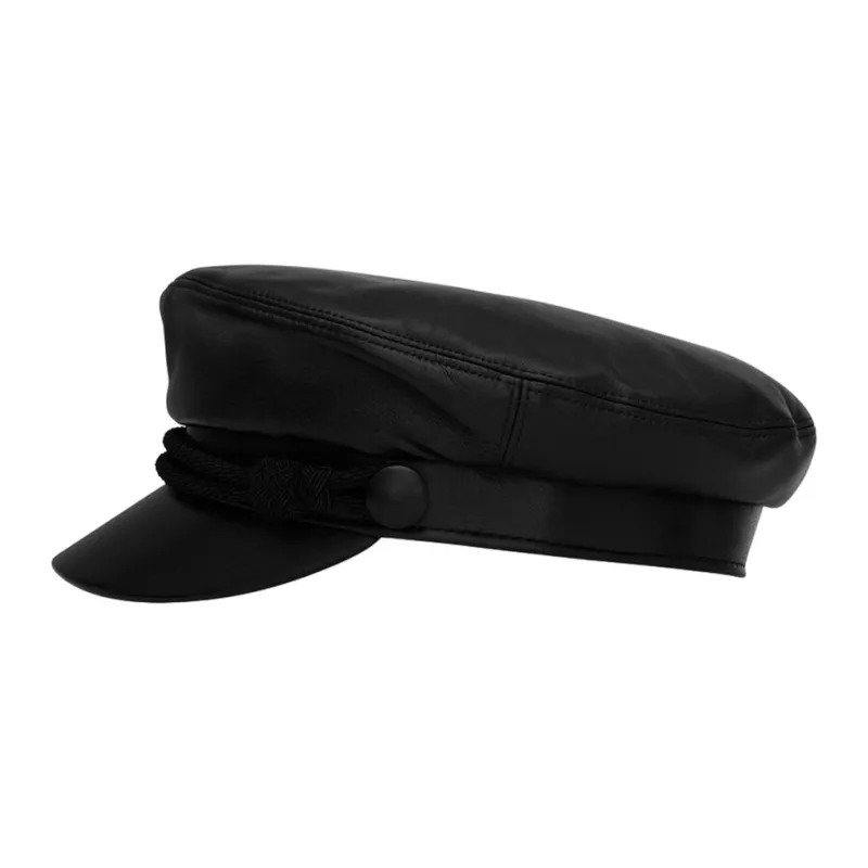 SAINT LAURENT Leather Berets Men's Black-1