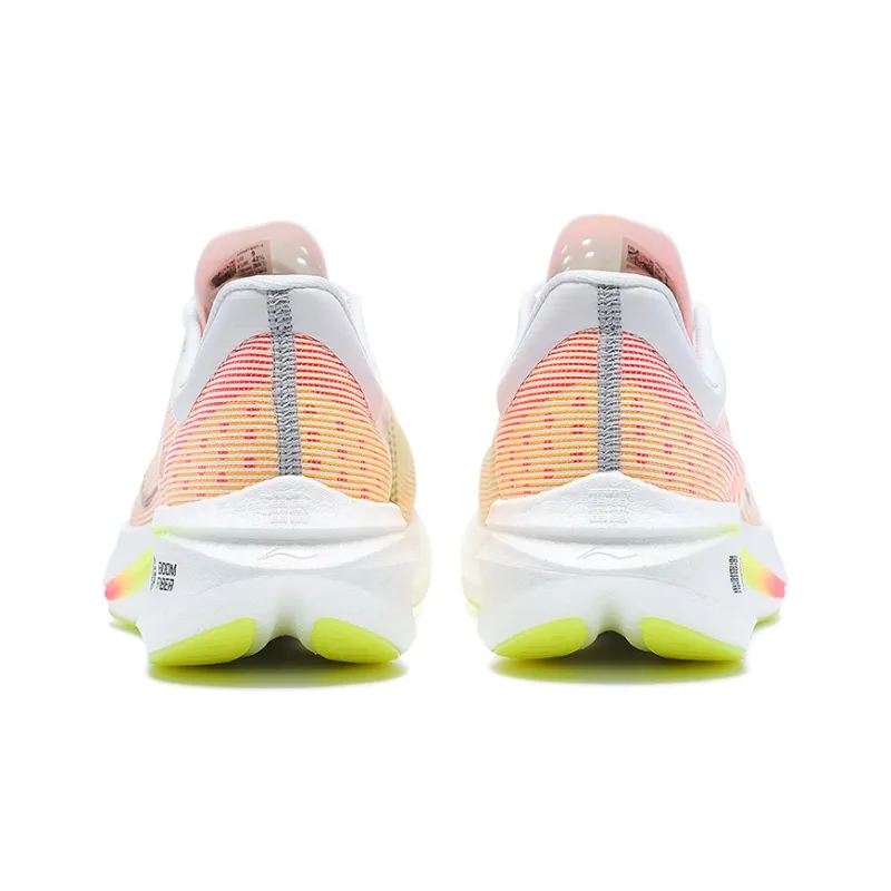 LiNing Feidian 3 Challenger Slip Resistant And Breathable Low Top Marathon Running Shoes Men's Pink White-3