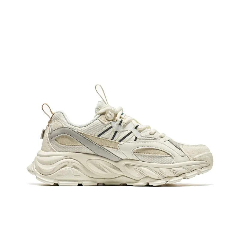 Erke Cushioning Anti-Slip And Wear-Resistant Low-Top Running Shoes Women's Ivory Warm Linen-1