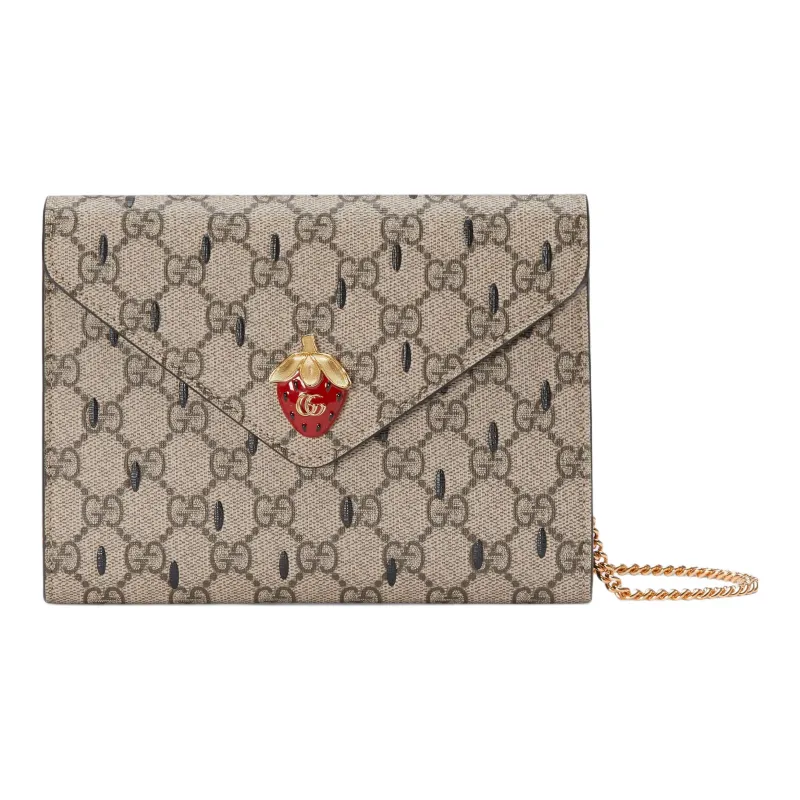 GUCCI Canvas Shoulder Bag Crossbody Bag Wallet Mini Women's Brown-0