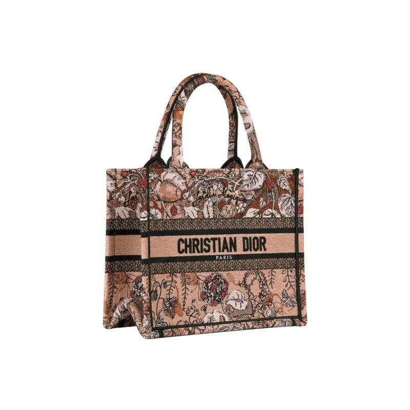 DIOR BookTote Embroidery Tote Bag, Shopping Bag, Handbag Trumpets Women's Pink-1