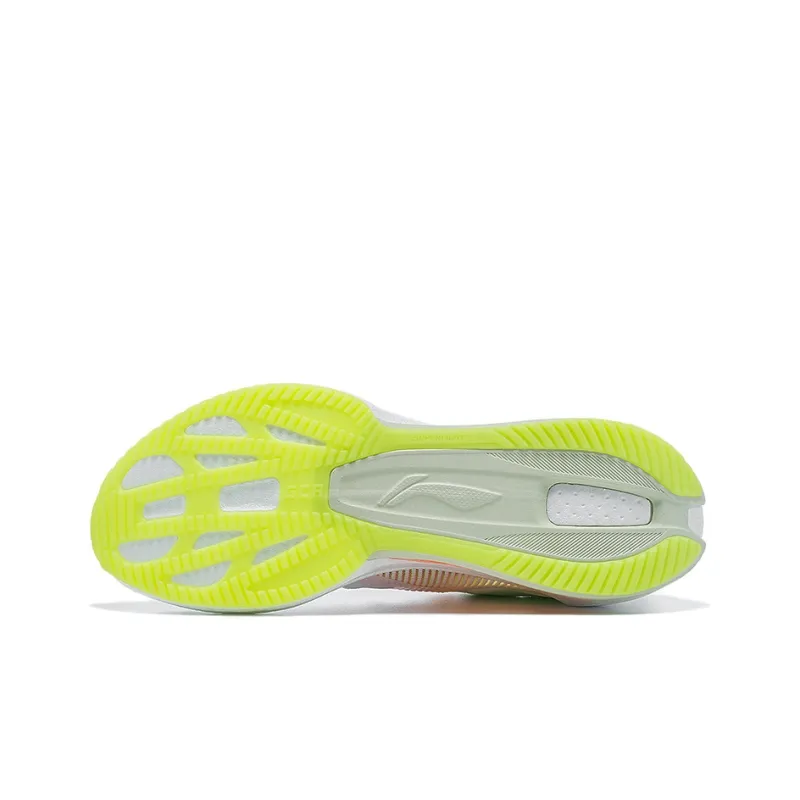 LiNing Cushioned Slip Resistant Abrasion Resistant Low Top Casual Running Shoes Men's White Green Red-4