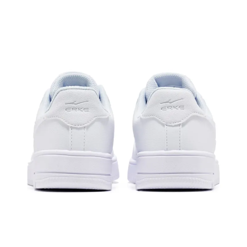 Erke Low Top Skateboard Shoes Women's True White Light Gray-3
