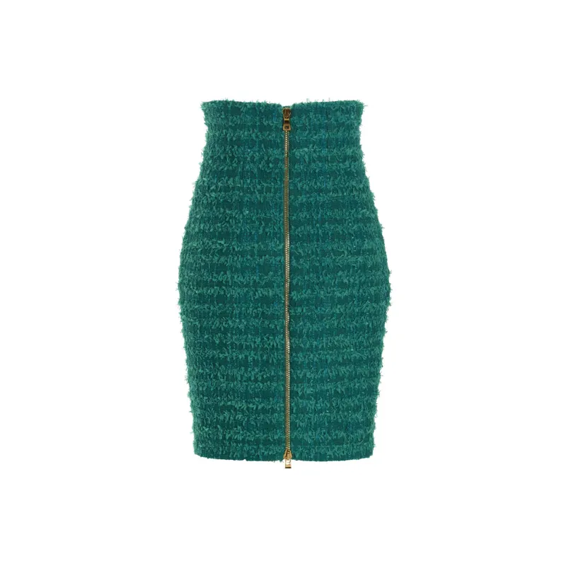 BALMAIN Tweed Double breasted Pencil Skirt-1