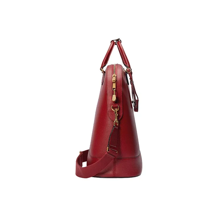 GUCCI Canvas With Leather Travel Bag Portable Crossbody Bag Shoulder Bag Small Size Men's Red-2