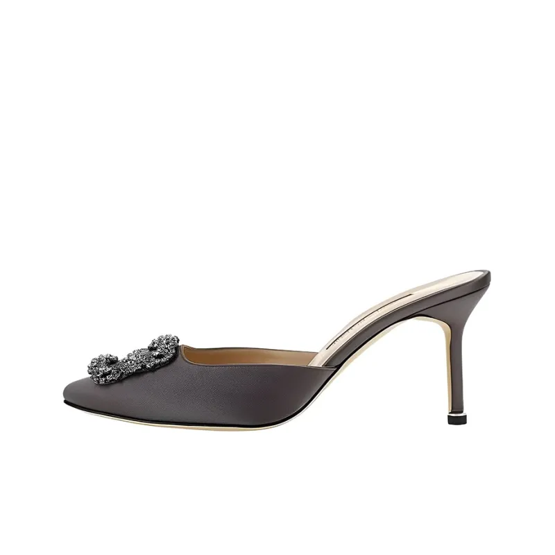 MANOLO BLAHNIK Closed Toe Slippers Women's Gray-0