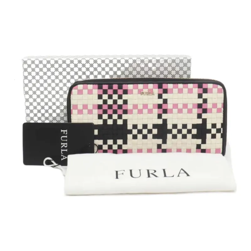 Furla Delicate Calfskin Wallet Women's White Black Pink-3