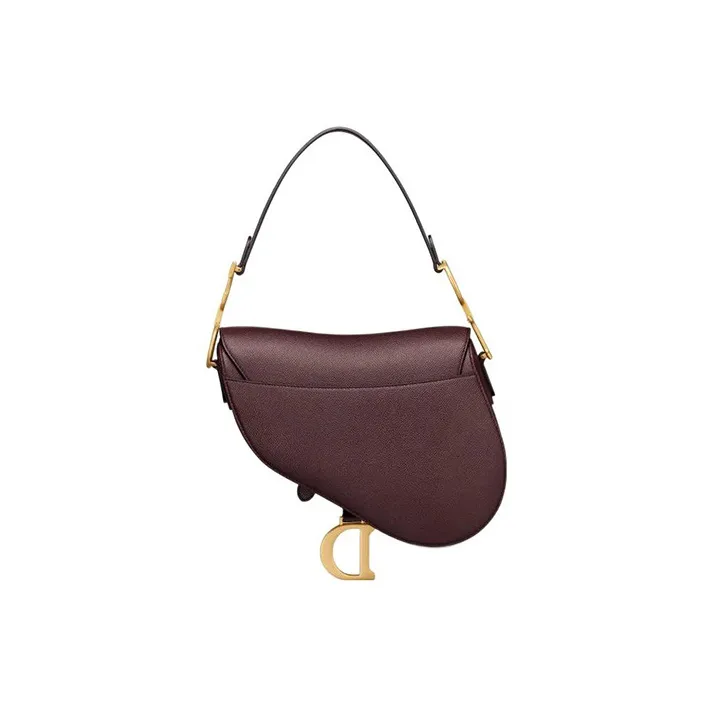 DIOR Saddle Grained Calfskin Saddle Bag Shoulder Bag Crossbody Bag Handbag Women's Red-2