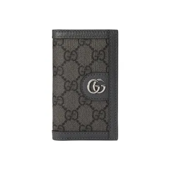 GUCCI Ophidia Canvas Card Holder Men's Gray