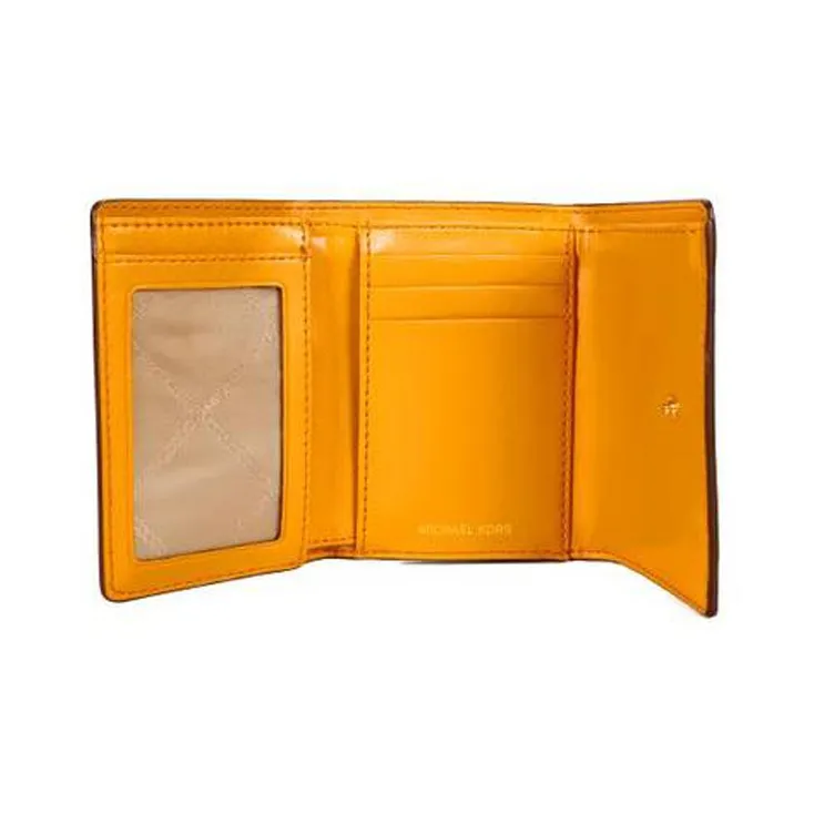 MICHAEL KORS PARKER Leather Card Holder Wallet Medium Size Women's Yellow-4